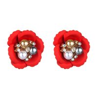 Womens Floral Paint Alloy Earrings Nhln151577 sku image 1