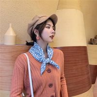 Korean Version Of Double-knit Woolen Scarf Warm Two-color Scarf Nhmn151707 sku image 5