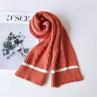 Winter Long Thick Korean Couple Knitted Wool Scarf Nhmn151747 sku image 6