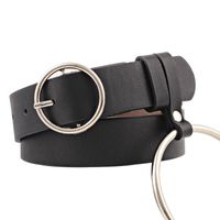 New Silver Large Ring Metal Round Buckle Belt Nhpo151792 sku image 2