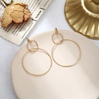 Européen Et Américain Personnalisé Boucles D'oreilles Creative Style De Mode Simple Cercle Géométrique Exagérée Longue Grand Et Petit Cercles Boucles D'oreilles Boucles D'oreilles Pour Femmes main image 4