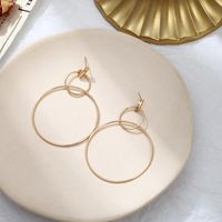 Européen Et Américain Personnalisé Boucles D'oreilles Creative Style De Mode Simple Cercle Géométrique Exagérée Longue Grand Et Petit Cercles Boucles D'oreilles Boucles D'oreilles Pour Femmes main image 5