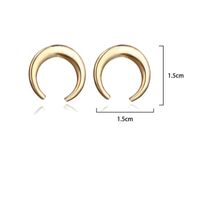 Simple Moon-shaped Alloy Smooth Stud Earrings Nhpf151882 main image 4