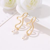 Stylish And Simple Hollow Pearl Stud Earrings Nhdp151894 main image 6