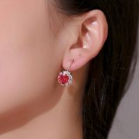 Koreanische Mode Runde Kristall Diamant Sonnenblumen Ohrringe Klassische Zirkon Temperament Ohrringe Grenz Überschreitende Heiße Ohrringe main image 1