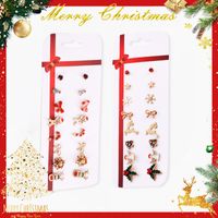 8 Pairs Christmas Deer Tree Stud Earrings Set Nhdp151986 main image 2