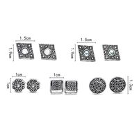 5 Pairs Of Openwork Carved Diamond Gemstone Earrings Set Nhpf151987 main image 6