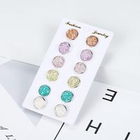 Simple Colorful Round Frosted Dream Star Stud Earrings Nhpf151988 main image 4