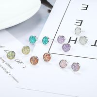 Simple Colorful Round Frosted Dream Star Stud Earrings Nhpf151988 main image 5