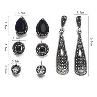New Black Diamond Long Vintage Zircon Earring Set Nhpf151990 main image 3