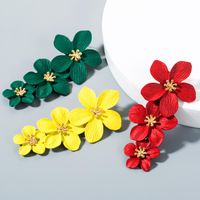 Fashion Flower Stoving Varnish Alloy No Inlaid Earrings main image 1