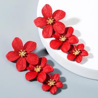 Fashion Flower Stoving Varnish Alloy No Inlaid Earrings main image 4
