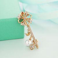 Koreanische Mode Damen Anzug Brosche Geist Schlüssel Diamant Perlen Brosche Kleidung 154747 main image 7
