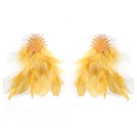 Temperament Crystal Flower Long Feather Tassel Earrings Nhll152196 main image 8