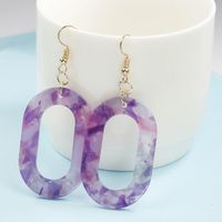 Metal Oval Hollow Colorful Stitching Earrings Nhpf151924 sku image 1