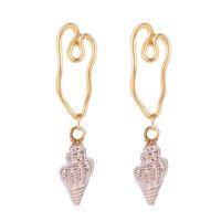 New Asian Gold Color Conch Earrings Nhdp151933 sku image 3