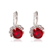 Coréenne Style Élégant Ronde Cristal Diamant Soleil Fleur Oreille Goujons Classique Zircon Tempérament Boucles D'oreilles Croix-frontière Vente Chaude Boucles D'oreilles sku image 2