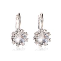 Fashion Round Crystal Diamond Sun Flower Stud Earrings Nhdp151945 sku image 1