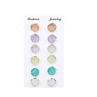 Simple Colorful Round Frosted Dream Star Stud Earrings Nhpf151988 sku image 1
