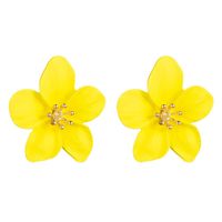 Fashion Yellow Small Fresh Petal Alloy Earrings Nhln152129 sku image 1
