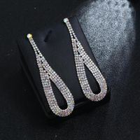 Womens Water Drops Tassel Rhinestone Earrings Nhkq152351 main image 3