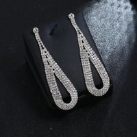 Womens Water Drops Tassel Rhinestone Earrings Nhkq152351 main image 4