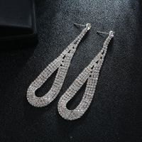 Womens Water Drops Tassel Rhinestone Earrings Nhkq152351 main image 5