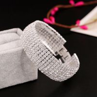 Einfaches Und Modisches Diamant-kristall-strass-armband Voller Diamant 8 Reihen Armband Braut  Schmuck Großhandel main image 5