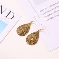 Metal Drop-shaped Vintage Engraved Earrings Nhdp152425 main image 4