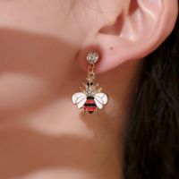 Grenz Überschreitende Neue Ohrringe Niedliche Kleine Biene Diamant Ohrringe Weibliche Persönlichkeit Süße Ohrringe Lange Ohrringe Spot Großhandel main image 1