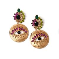 Colored Diamond Eye Alloy Earrings Nhjj152437 main image 4