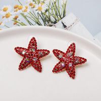 Red Diamond Starfish Stud Earrings Nhjj152446 main image 3