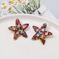 Red Diamond Starfish Stud Earrings Nhjj152446 main image 4