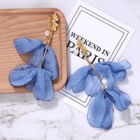 Fashion Alloy Fabric Floral Pearl Earrings Nhjq152451 main image 4