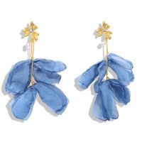 Fashion Alloy Fabric Floral Pearl Earrings Nhjq152451 main image 6