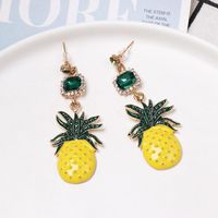 52635 Jujia Neue Selbst Produzierte Und Selbst Verkaufte Früchte Ananas Ohrringe Ohrringe Diamant Personal Isierte Europäische Und Amerikanische Grenz Überschreitende Versorgung main image 2