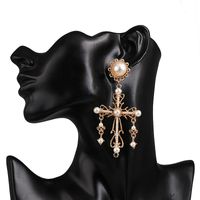 Fashion Alloy Cross Pearl Earrings Nhjj152457 main image 6