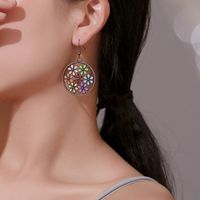 Vintage Openwork Color Flower Earrings Nhdp152464 main image 1