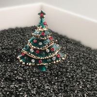 Oil Drop Alloy Colored Diamond Christmas Tree Brooch Nhpv152481 main image 4