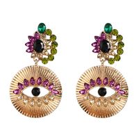 Colored Diamond Eye Alloy Earrings Nhjj152437 sku image 1