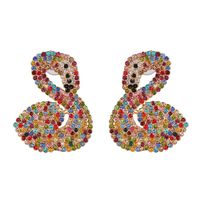 Colorful Diamond Swan Earrings Nhjj152442 sku image 1