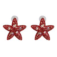 Aretes De Estrella De Mar De Diamantes Rojos Nhjj152446 sku image 1