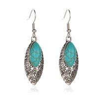 Vintage Carved Openwork Turquoise Earrings Nhdp152466 sku image 1