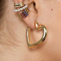 Qingdao Europäische Und Amerikanische Ohrringe Schmuck Legierung Herzförmige Einfache Damen Ohrringe   Außenhandel New main image 1