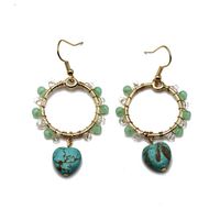 Approvisionnement D'usine Tissé Perle Boucles D'oreilles En Forme De Coeur Luo Turquoise Pendentif Boucles D'oreilles Boucles D'oreilles À La Main Tissé Boucles D'oreilles main image 6