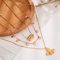 European And American Popular Alloy Scallop Bee Shell Multi-layer Necklace Nhgy152592 main image 5