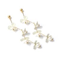 Korean Temperament Long Pearl Flower Alloy Earrings Nhll152602 main image 6