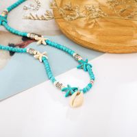 2019 Bohème Élégant Plage Style Shell Starfish Cordes Bleu Perle Unique Couche Collier Collier main image 5