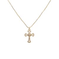 Fashion Personality Copper Plated Diamond Cross Necklace Nhyl152715 main image 2
