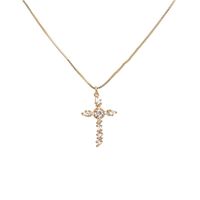 Fashion Personality Copper Plated Diamond Cross Necklace Nhyl152715 main image 4